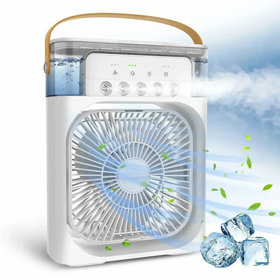 Portable Humidifier Fan 3 in 1 Air Conditioners USB Electric Fan LED Night Light USB 3 Speed Household Small Air Cooler