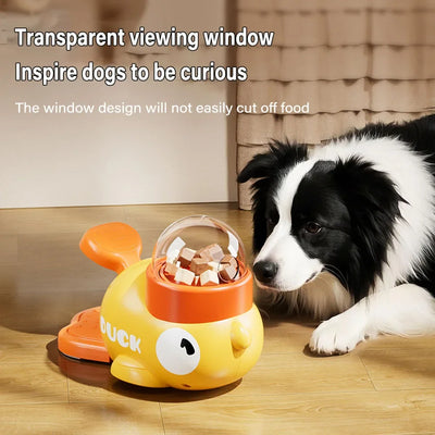 Interactive Dog Toy Durable Plastic Pet Food Feeder Puzzle Game Suitable for Cat Dog Duck Design Dog Snack Distribution Toy Pet