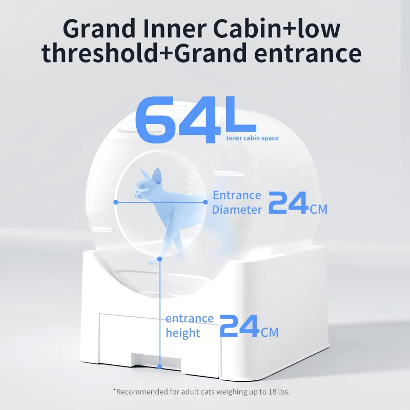 Automatic APP Cat Litter Box Self Cleaning Wifi Closed Cats Litter Box Extra Large Deodorization Kitten Toilet Pet Bedpans