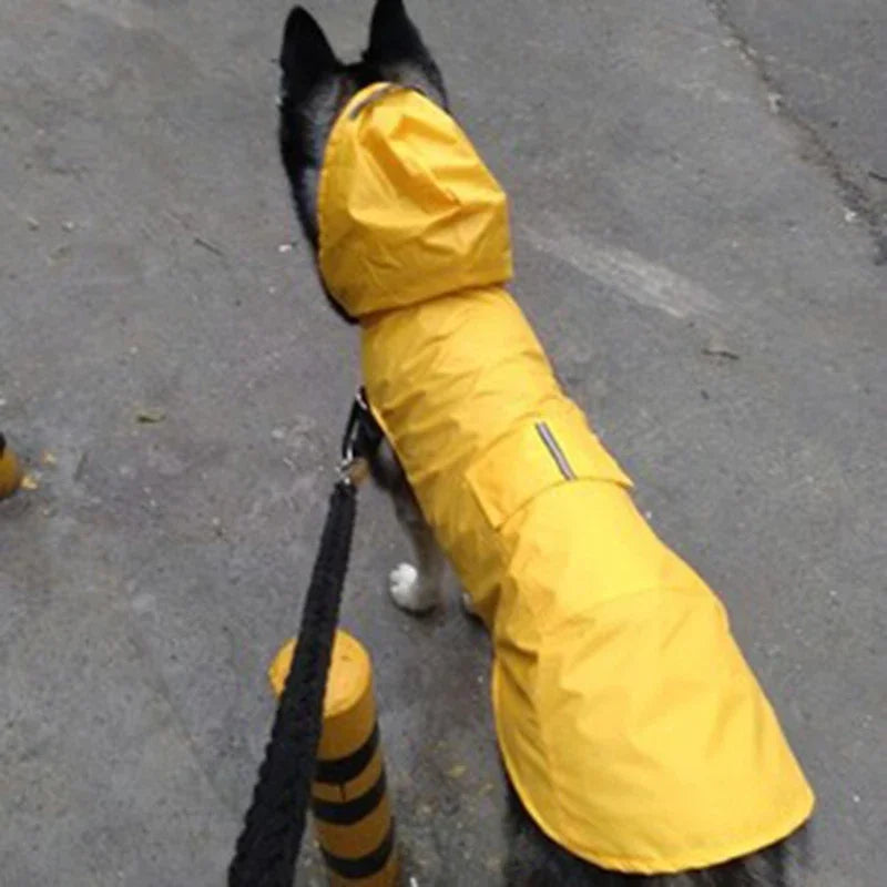 Large Pet Dog Face Raincoat Waterproof Polyester Safety Reflective Stripe Rain Jacket for Golden Retriever Labrador Husky S-6XL