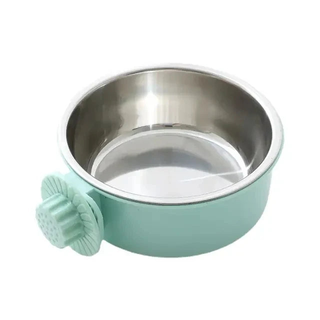 Hanging Stainless Steel Pet Food Bowl - 2-in-1 Detachable Design