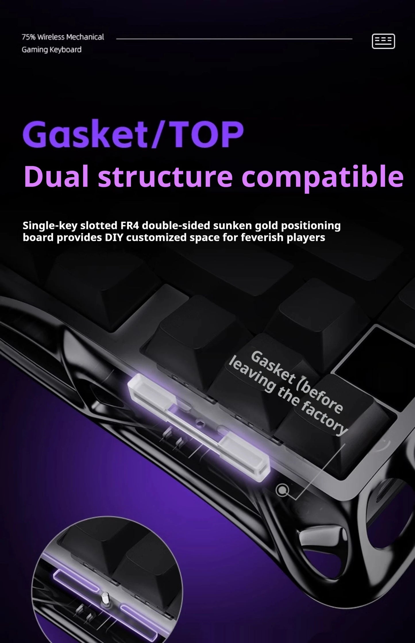 75k1 Pro Gaming  Mechanical Keyboard 79-Key Tri-Mode Connection Full-Key Hot-Swappable Aluminum Shell Fps Esports Games Keyboard