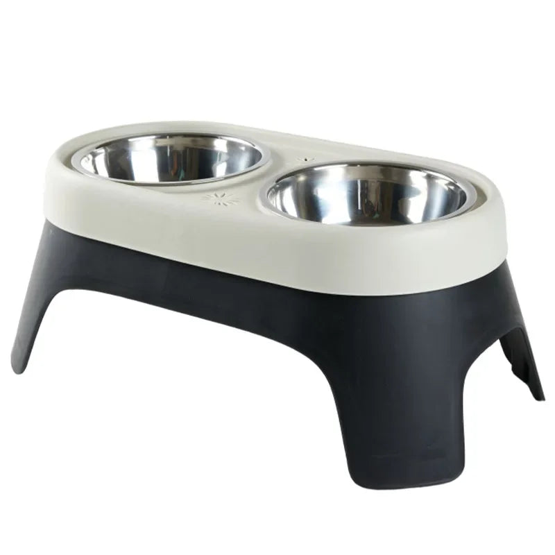 Stainless Steel Raised Dog Bowl - Anti-Knock Elevated Feeder