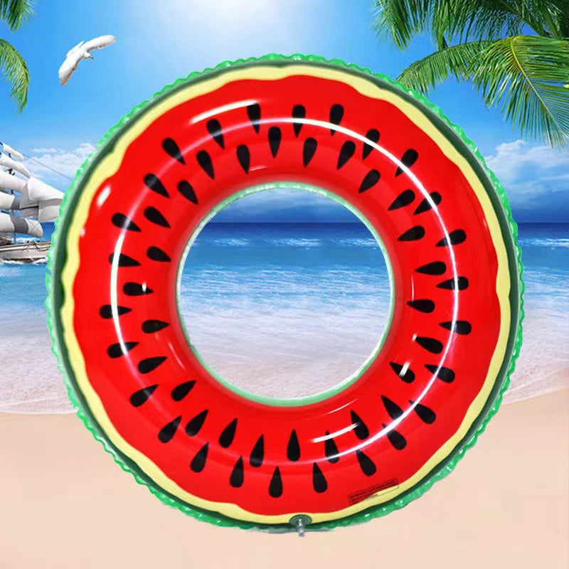 Watermelon Pattern Swimming Ring For Kids Adult Inflatable Mattress Pool Party Swimming Laps Summer Beach Float Water Sports
