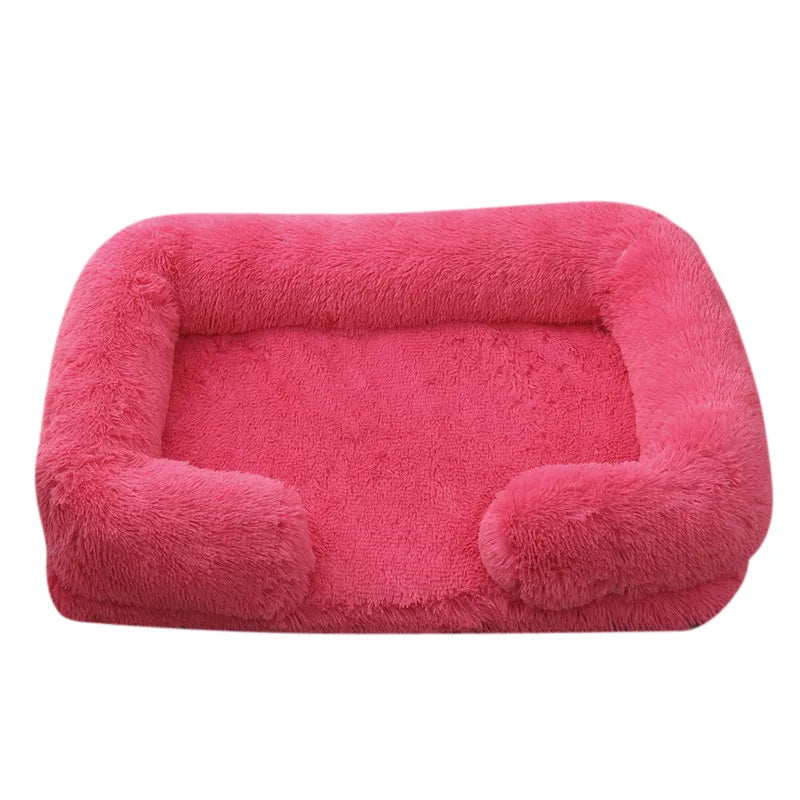 Winter Rectangular S M L XL Dog Beds Washable Plush Fluffy Dog Cat Bed Mat Pet Cushion Big Medium Kennel House camas para perro