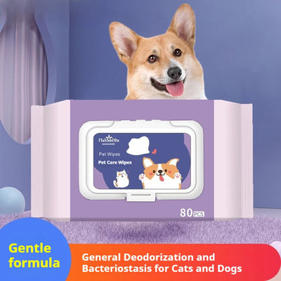 80 Large Packs of Pet Wipes Wipe Cats and Dogs Body, Ears, Eyes To Remove Tear Stains, Clean Wet Wipes