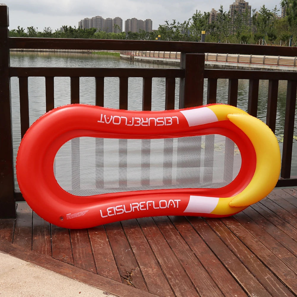 Inflatable Float Hammock floaties for adults Perfect for Poolside Lounging Swimming Pool Loungers Beds Foldable Striped Parties