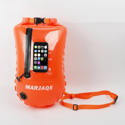 Outdoor Swimming Buoy Swim Float Dry Bag with Waist Belt Waterproof PVC Storage Bag Touch Screen for Water Sports