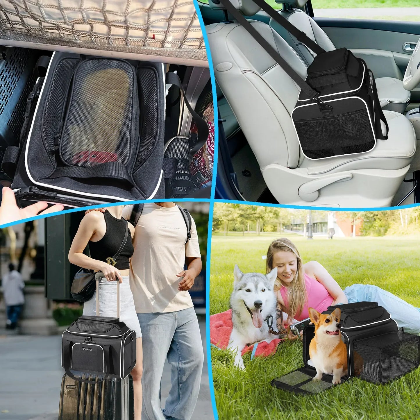 Airline Approved Pet Carrier- Expandable, DURABLE and with good VENTILATION
