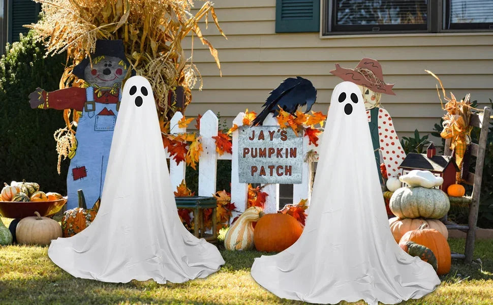 Ghost Spooky Halloween Decor Battery Light Home Ghost Front Porch Yard Courtyard Standing Halloween Horror Decoration
