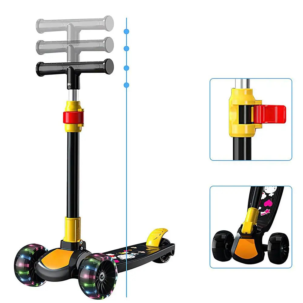 Children Scooter Adjustable Children Kick Scooter Foldable Boys And Girls Aged 2-12 Years Old Outdoor Cycling Scooter For