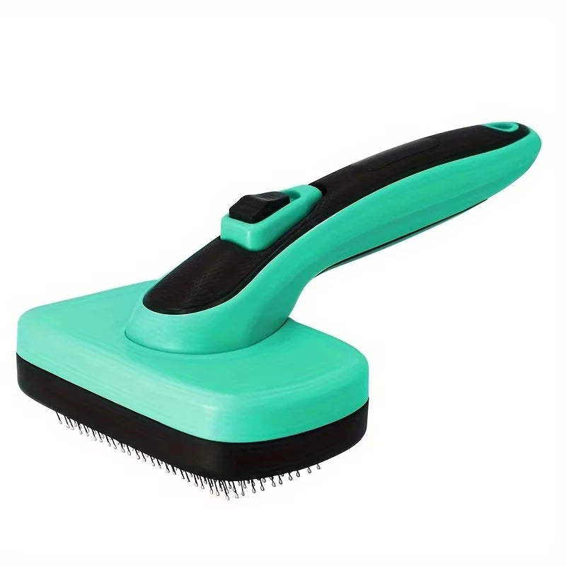 Self-Cleaning Slicker Brush for Dogs & Cats – Gentle Deshedding & Detangling Pet Grooming Brush with Push-Button Cleaning