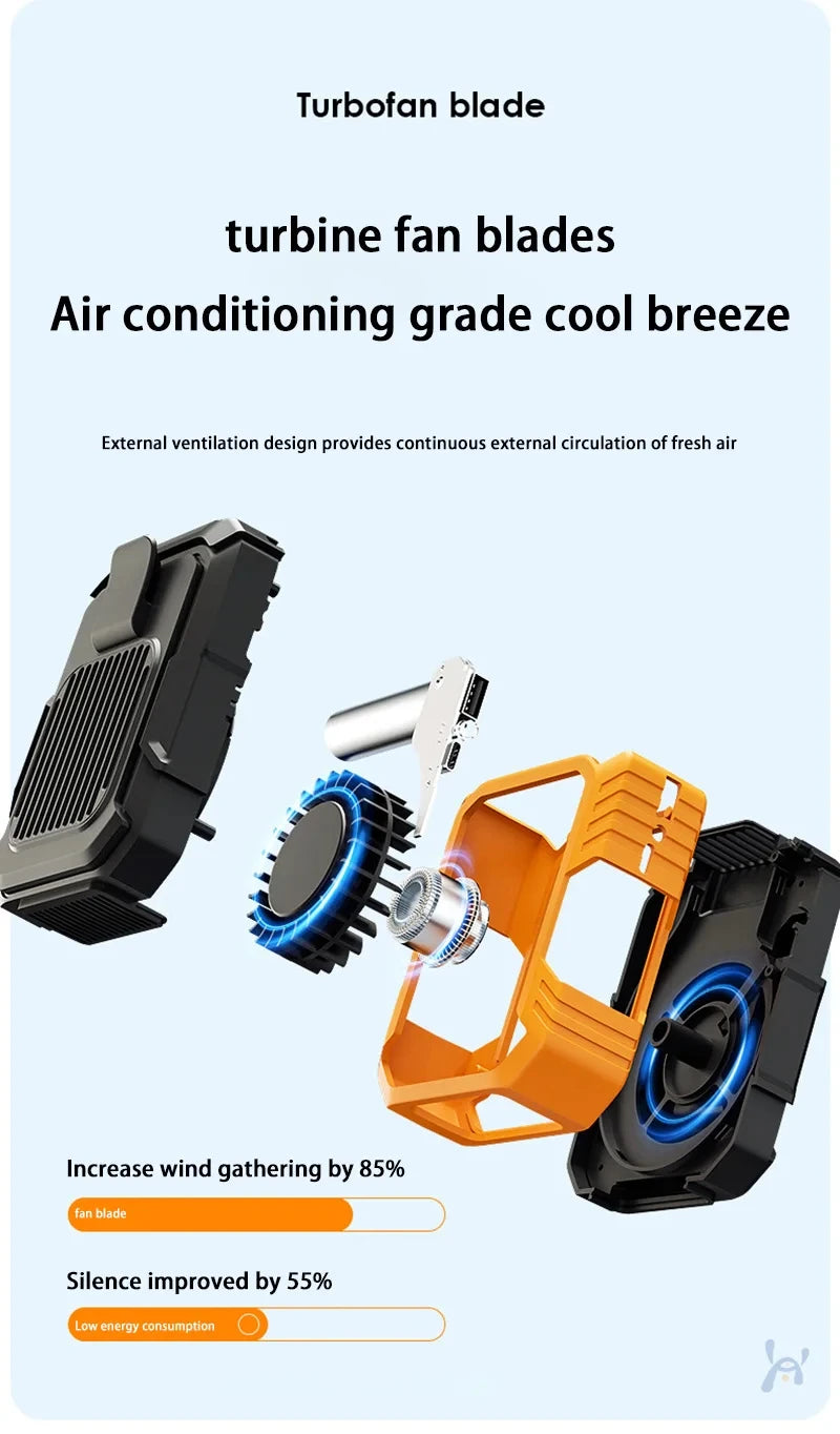 Xiaomi MIJIA 4000mAh Outdoor Hanging Neck Waist Clip Fan Wearable Portable Fans 3 Speed USB Rechargeable Emergency Mobile Power