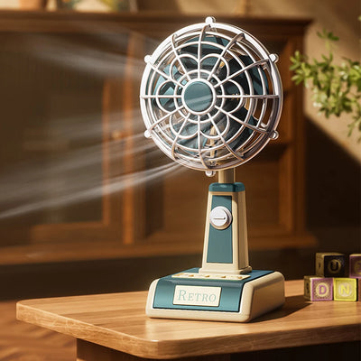 Desk Fan Quiet Portable Tabletop Vintage Personal Mini Fan for Home Outdoor Travel School Kitchen Car Use Fans
