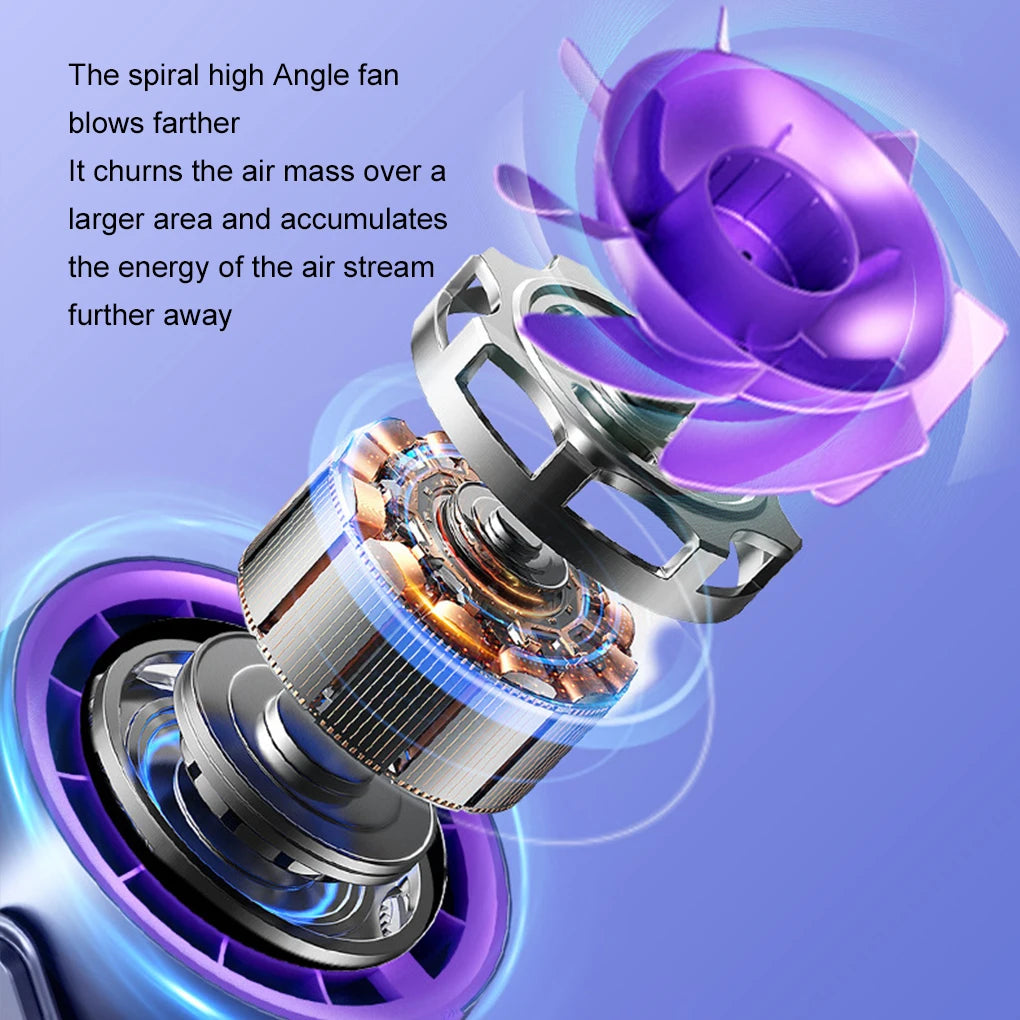 Digital Display Desktop Remote Control Fan 720 Degree Rotation Adjustable Clip-on Fan Office High Speed Turbine Powerful Fan