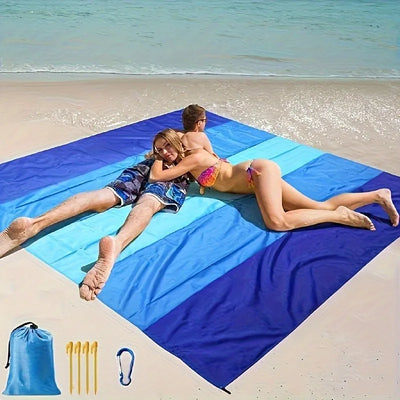 Waterproof and sand-proof beach mat, suitable for 3 adults - Outdoor picnic mat, suitable for travel, camping and hiking.