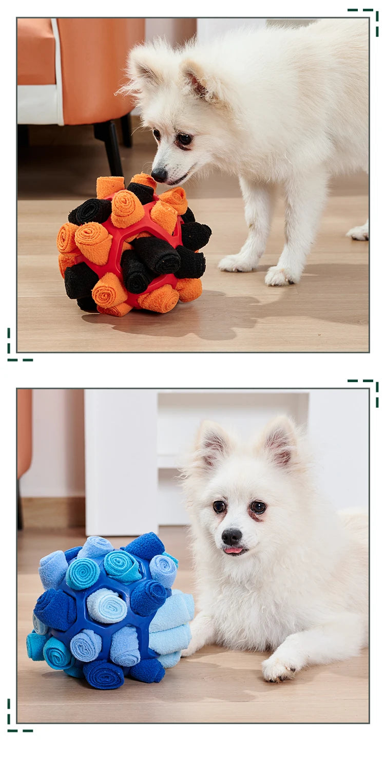 Pet Sniffing Ball Halloween Christmas Gift Toy for Pets Hiding Food Toy For Dog Interactive Rubber Ball Dog Sniffing Puzzle Toys