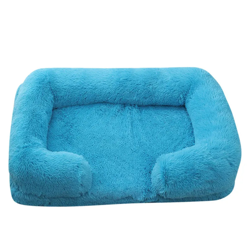 Winter Rectangular S M L XL Dog Beds Washable Plush Fluffy Dog Cat Bed Mat Pet Cushion Big Medium Kennel House camas para perro