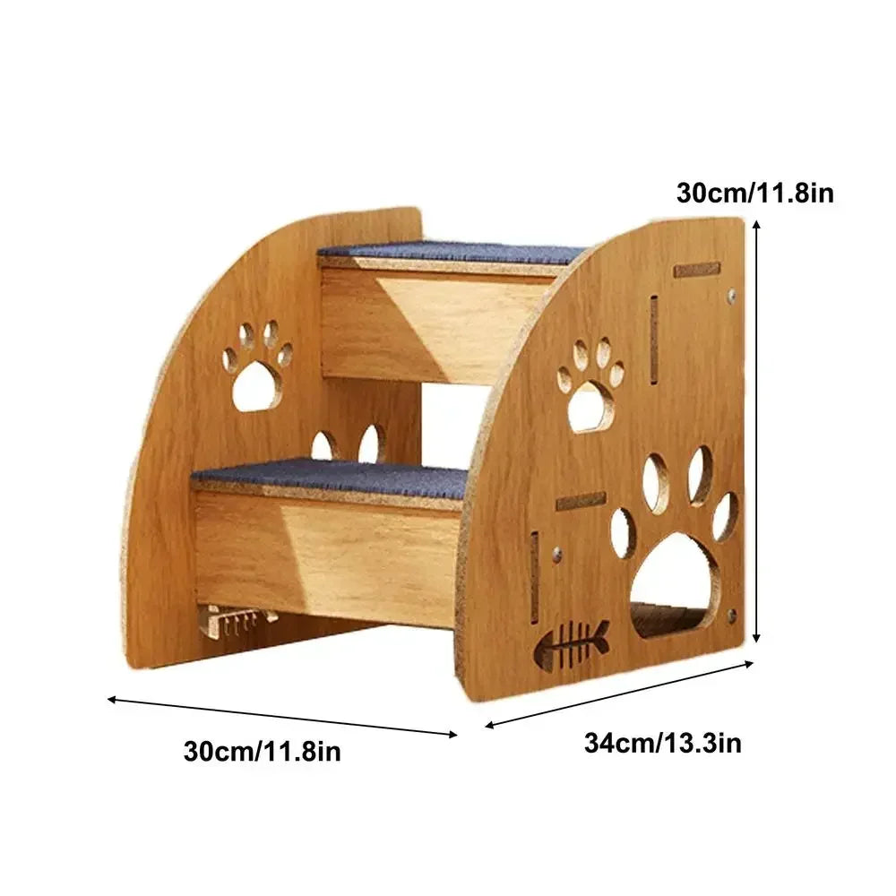 Pet Stairs For Bed Dog Steps Pet Stairs Dog Ramp High Bed Climbing Dog Bed Steps Non-Slip Wooden Dog Stairs For