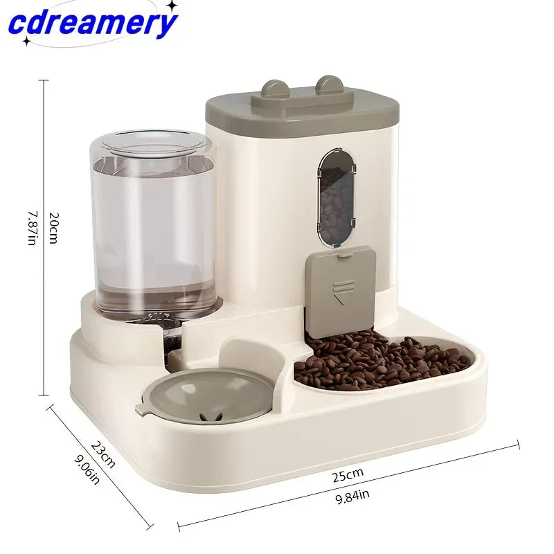 CDY 2in 1 Cat Food Dispenser Water and Food Integrated Fully Automatic Cat Food Feeding and Water Dispenser Cute Water Dispenser