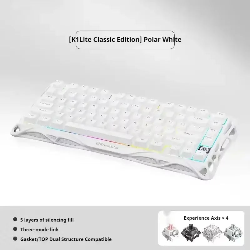 75k1 Pro Gaming  Mechanical Keyboard 79-Key Tri-Mode Connection Full-Key Hot-Swappable Aluminum Shell Fps Esports Games Keyboard